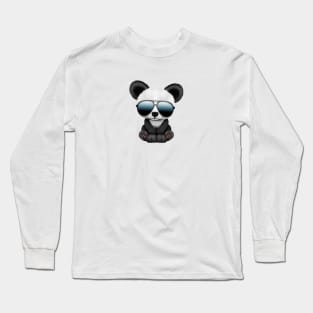 Cute Baby Panda Wearing Sunglasses Long Sleeve T-Shirt